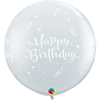 3ft  Bday Shining Star-A-Rnd Diamond Clear